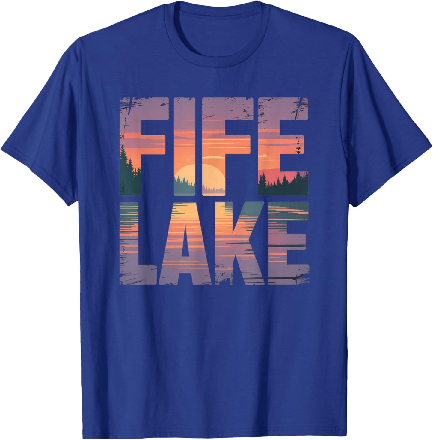 Fife Life Fife Lake Sunset Up North Michigan MI T-Shirt - T-Shirt | Royal