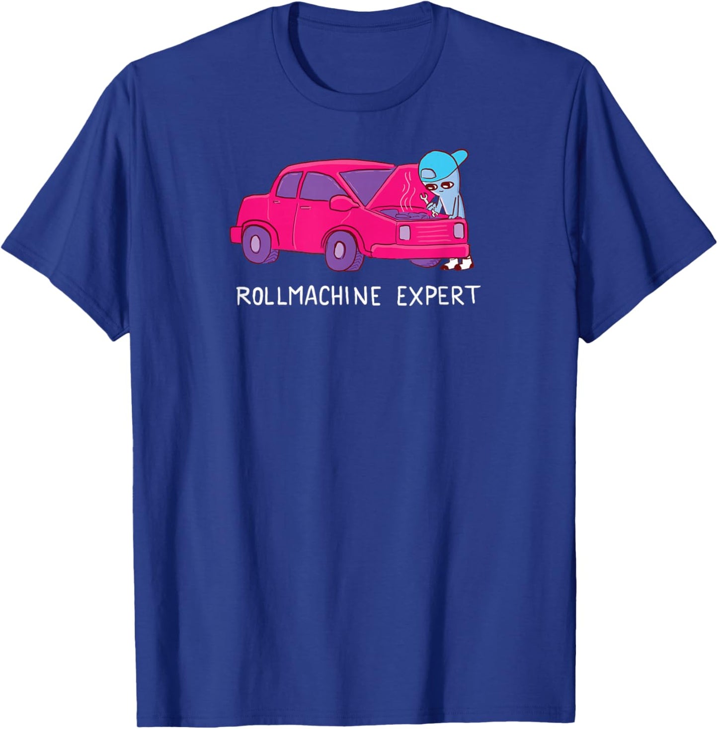 Threadless Nathan W. Pyle Rollmachine Expert Graphic T-Shirt - T-Shirt | Royal