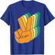 Retro Peace Sign V Fingers Vintage 60s 70s 80s Cool Graphic T-Shirt - T-Shirt | Royal