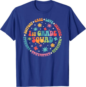 1st Grade Squad Appreciation Circle 1st Grade Teacher T-Shirt - T-Shirt | Royal