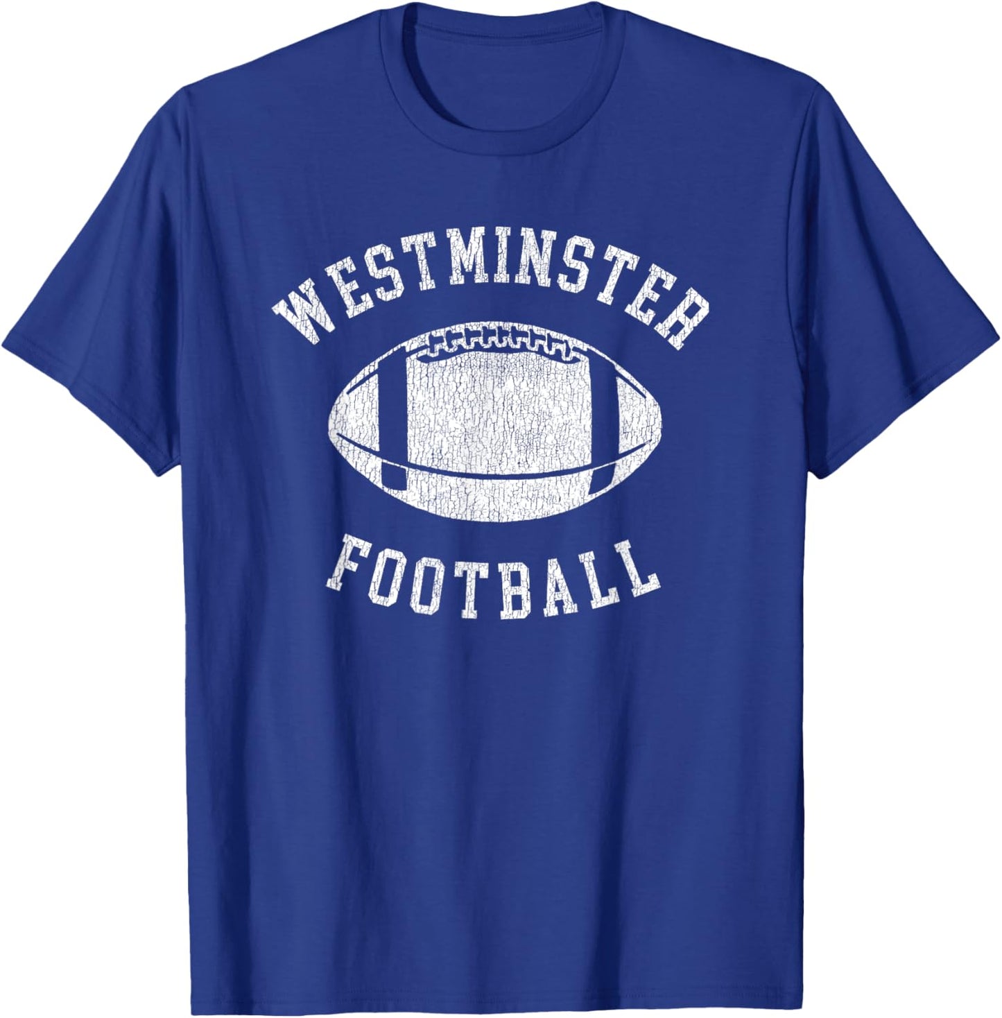 Westminster Football Distressed Vintage 80's Throwback T-Shirt - T-Shirt | Royal