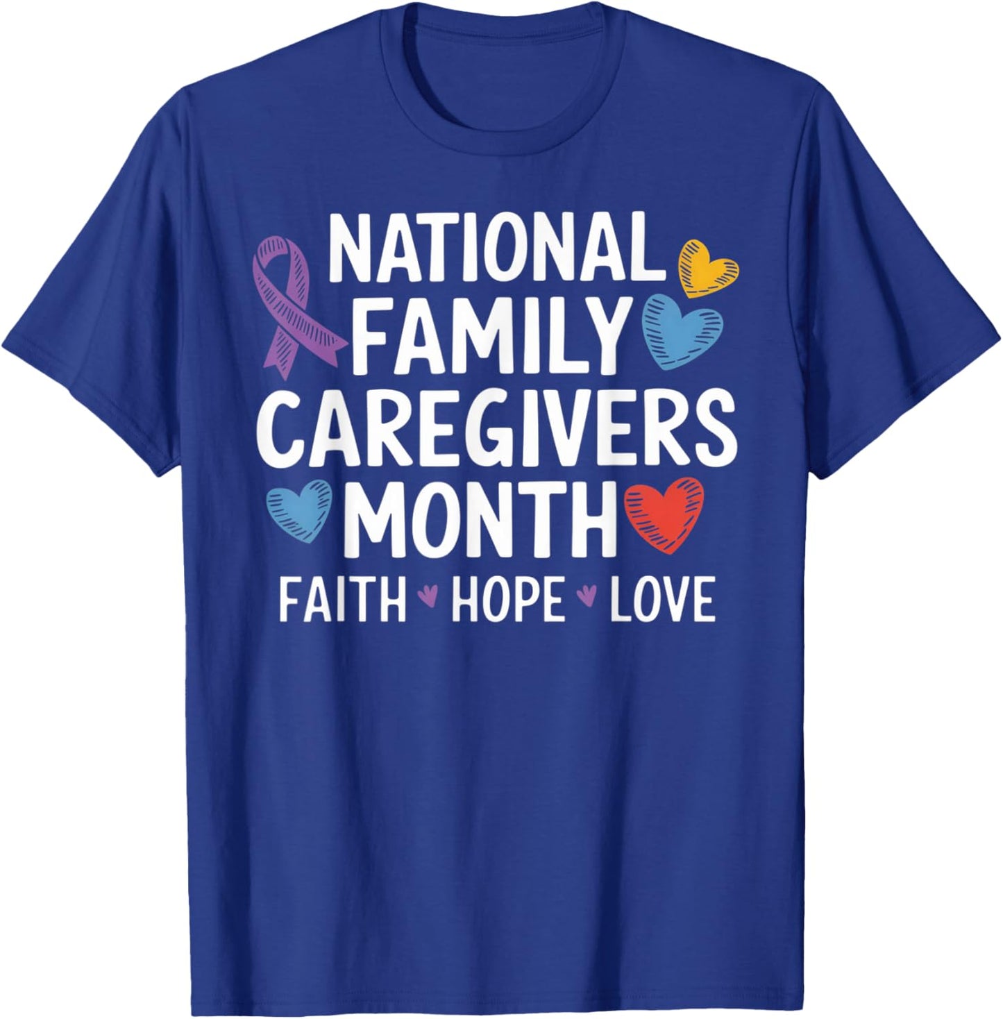 Purple Ribbon Shirt - National Family Caregivers Month T-Shirt - T-Shirt | Royal