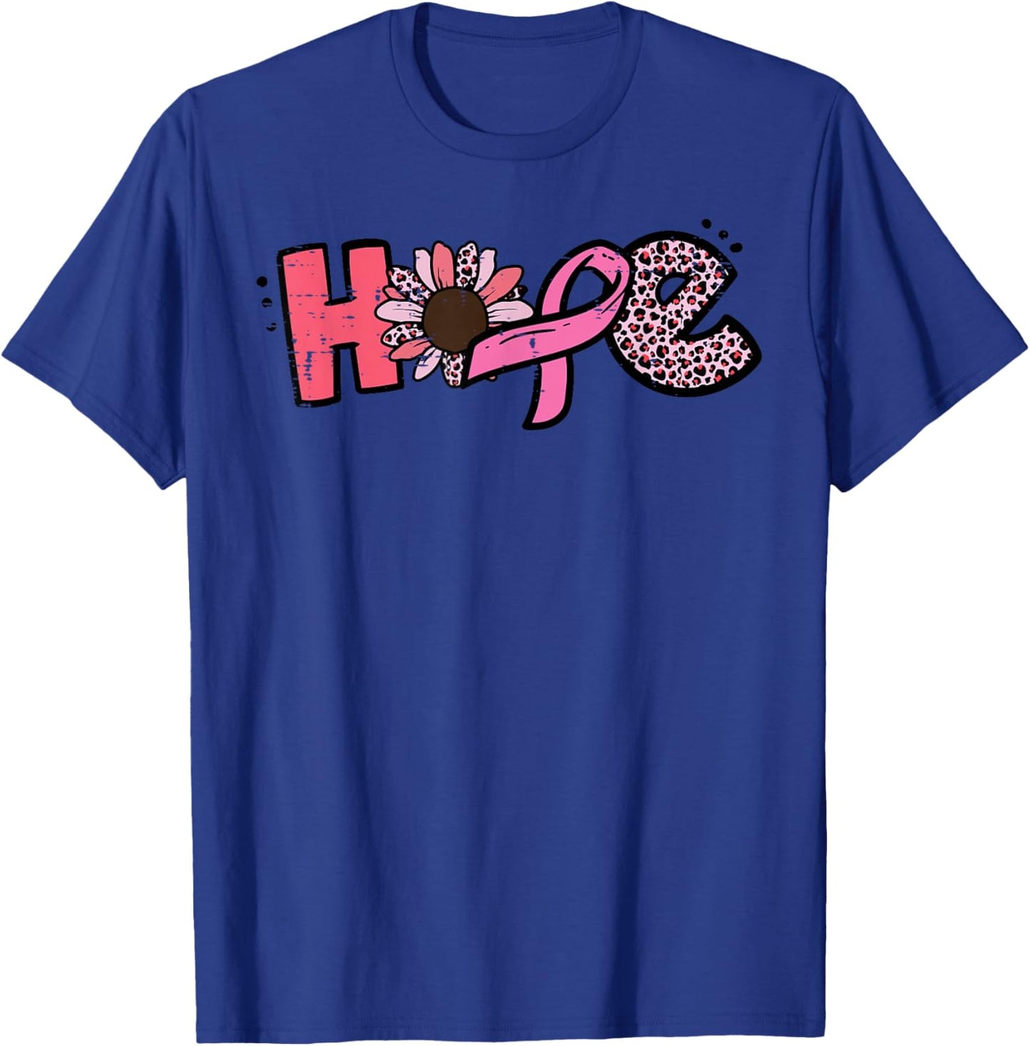Breast Cancer Hope Ribbon Sunflower Awareness Women Kids Men T-Shirt - T-Shirt | Royal