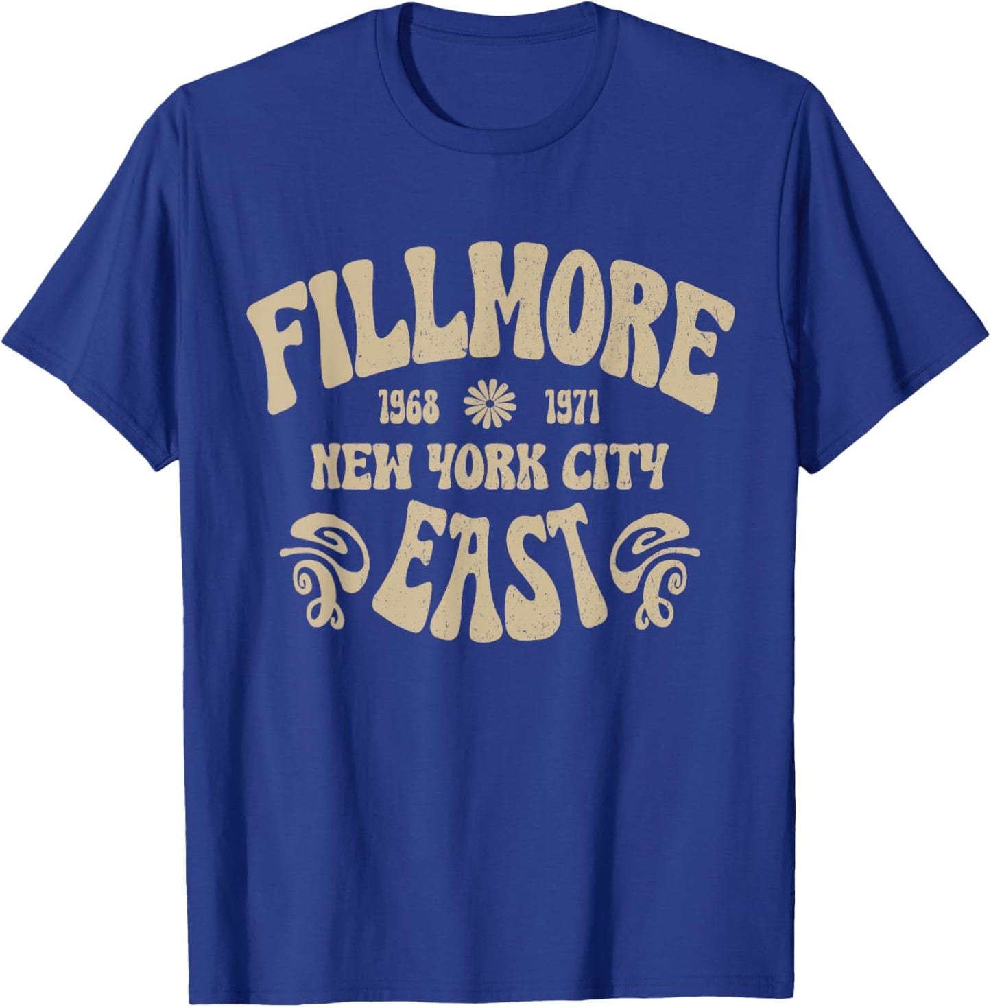 Fillmore 1968-1971 New York City Peace Love Vintage Style T-Shirt - T-Shirt | Royal