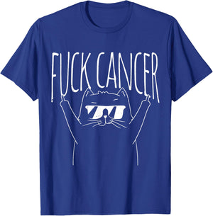 Fuck Cancer Cat Cancer Awareness T-Shirt - T-Shirt | Royal