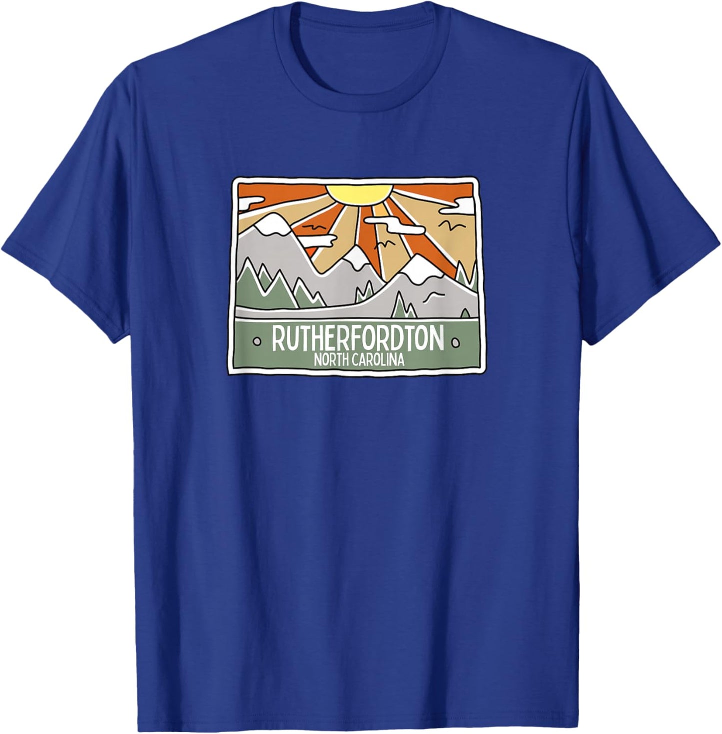 Rutherfordton North Carolina Mountains Sunrise NC Souvenir T-Shirt - T-Shirt | Royal