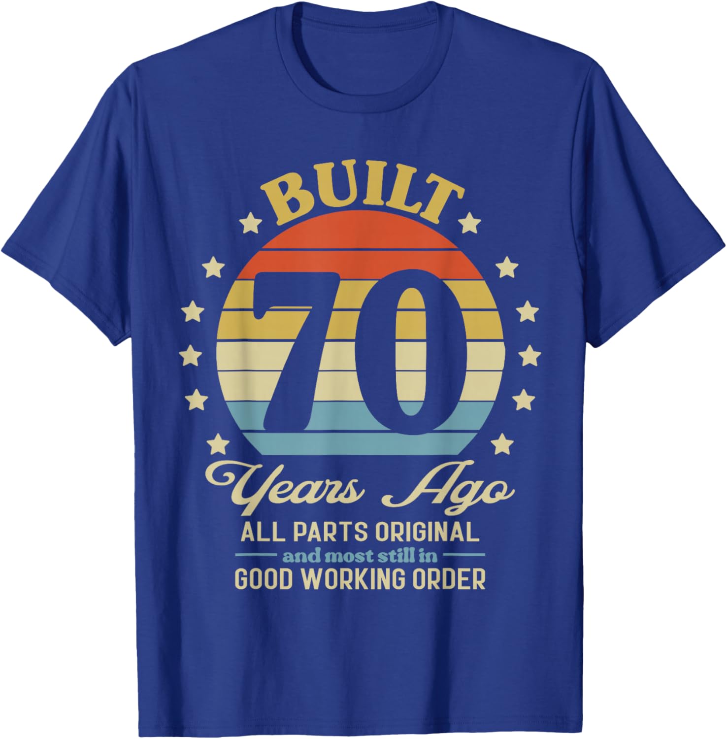 Vintage 70 Birthday Legend Turning Built 70yr Ago Retro 1956 T-Shirt - T-Shirt | Royal