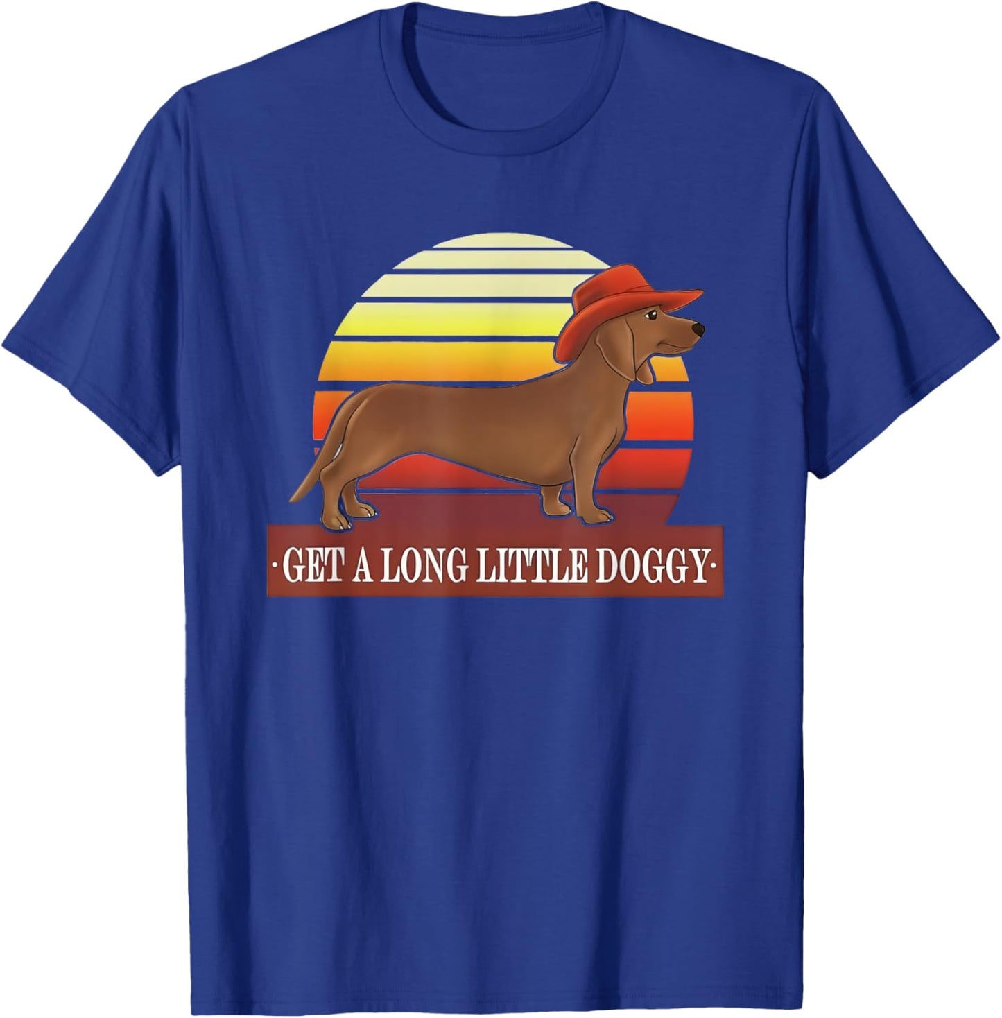 Cowboy Dachshund Get A Long Little Doggy Vintage T-Shirt - T-Shirt | Royal