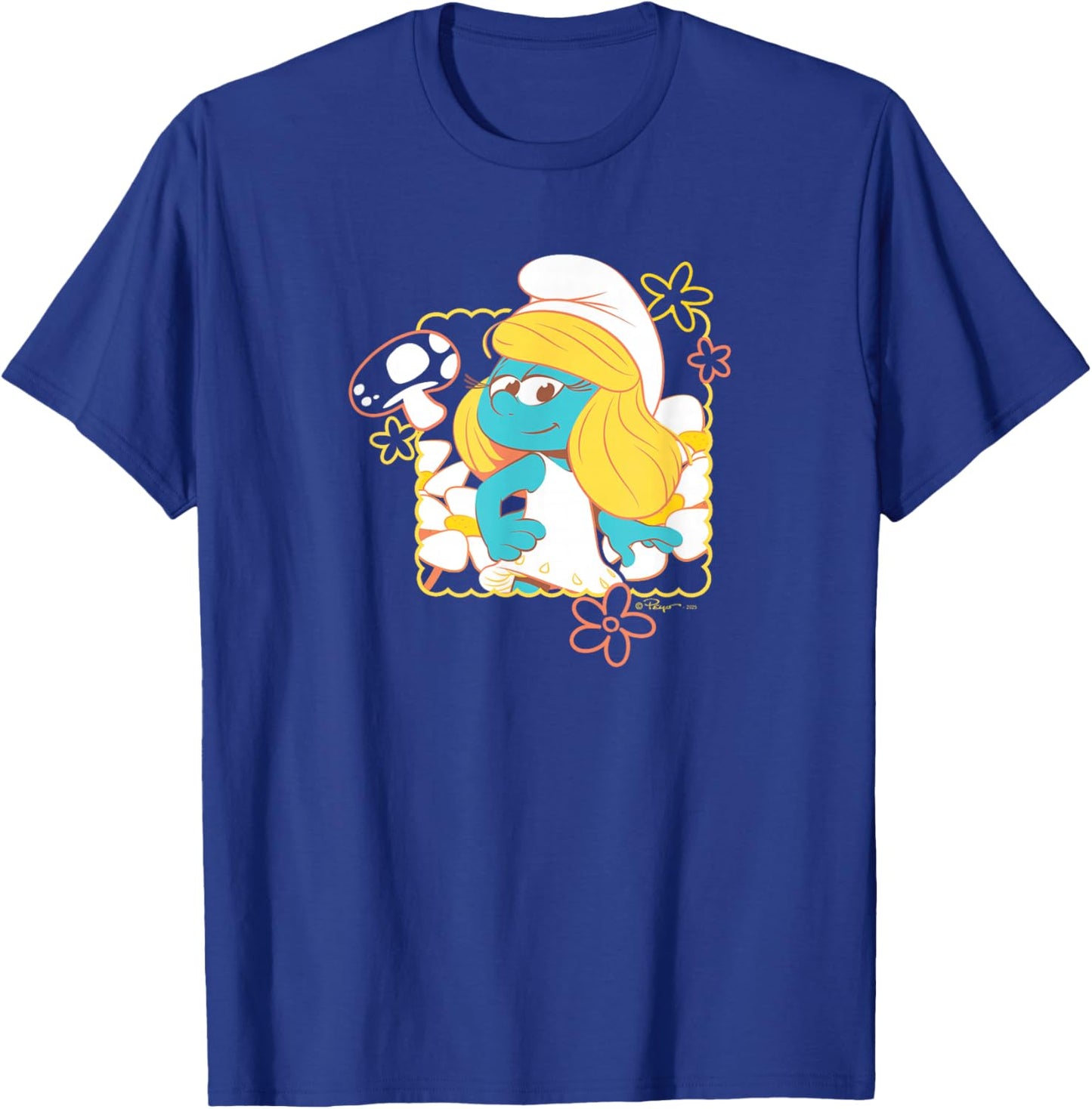 The Smurfs Movie Smurfette Poses with Flowers T-Shirt - T-Shirt | Royal