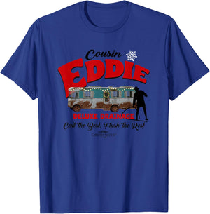 Christmas Vacation Cousin Eddie Deluxe Drainage T-Shirt - T-Shirt | Royal