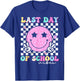 Last Day of School Vibes Teacher Student Groovy Graduation T-Shirt - T-Shirt | Royal