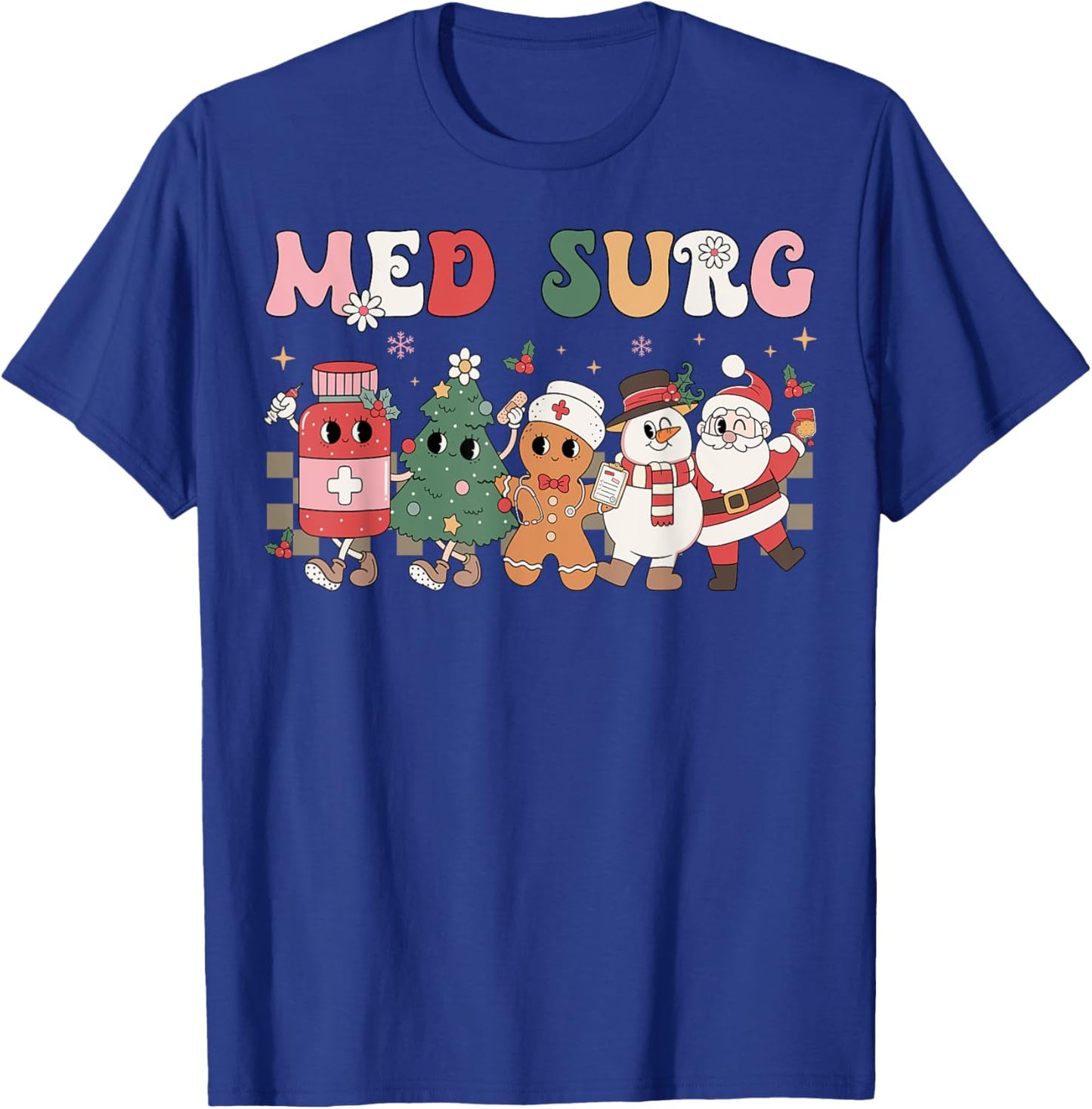 Med Surg Christmas Medical Surgical Nursing Group T-Shirt - T-Shirt | Royal