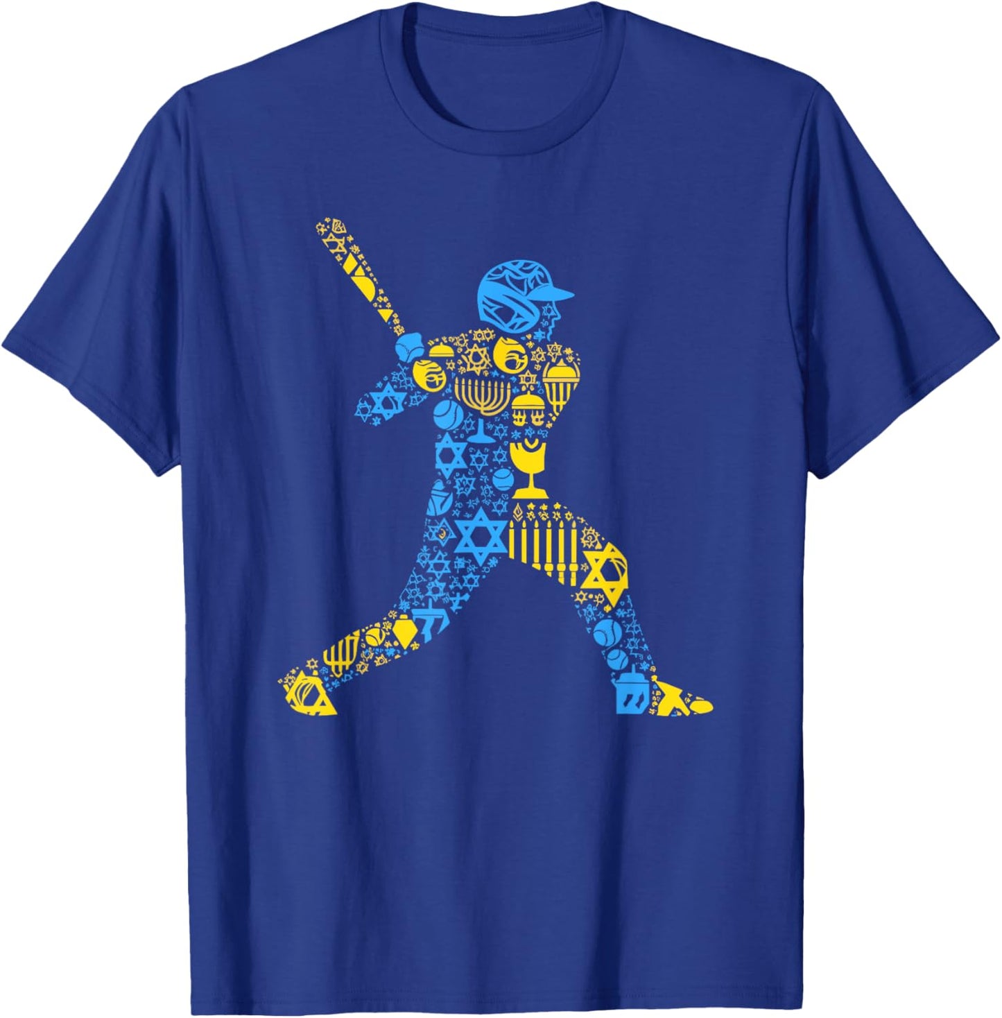 Baseball Menorah Dreidel Jewish Hanukkah Kids T-Shirt - T-Shirt | Royal