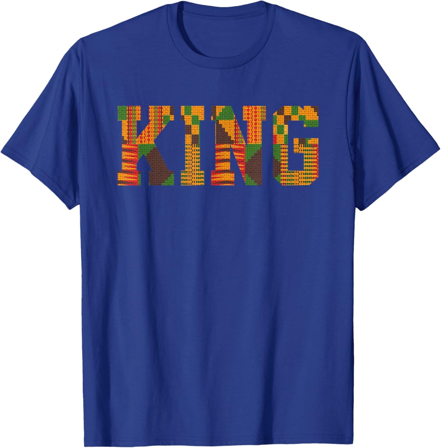 African King Art for Boys Men Afro Kente Cloth African Print T-Shirt - T-Shirt | Royal