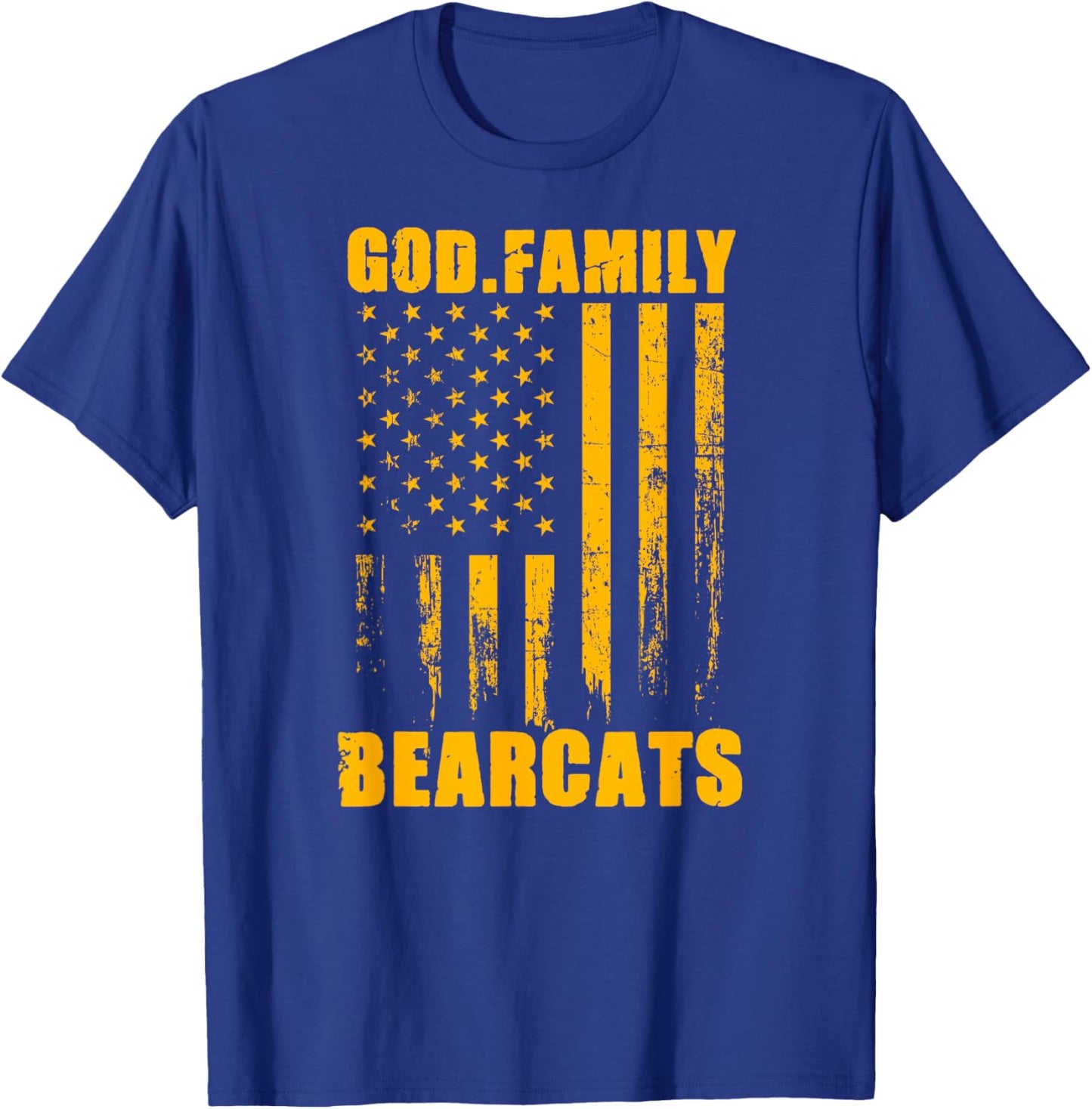 Whitesboro Bearcats God. Family. Vintage USA Flag T-Shirt - T-Shirt | Royal