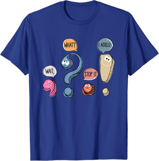 Funny Grammar Teacher Punctuation Gift English Teacher Men Women T-Shirt - T-Shirt | Royal