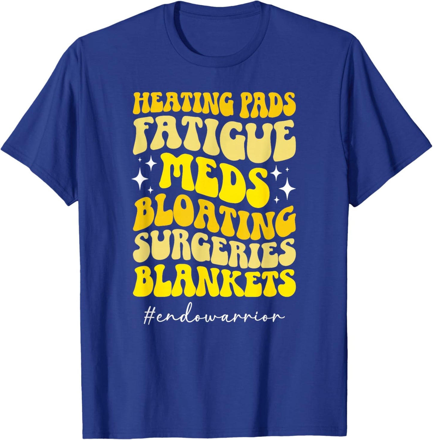 Groovy Endo Warrior Endometriosis Awareness Month T-Shirt - T-Shirt | Royal