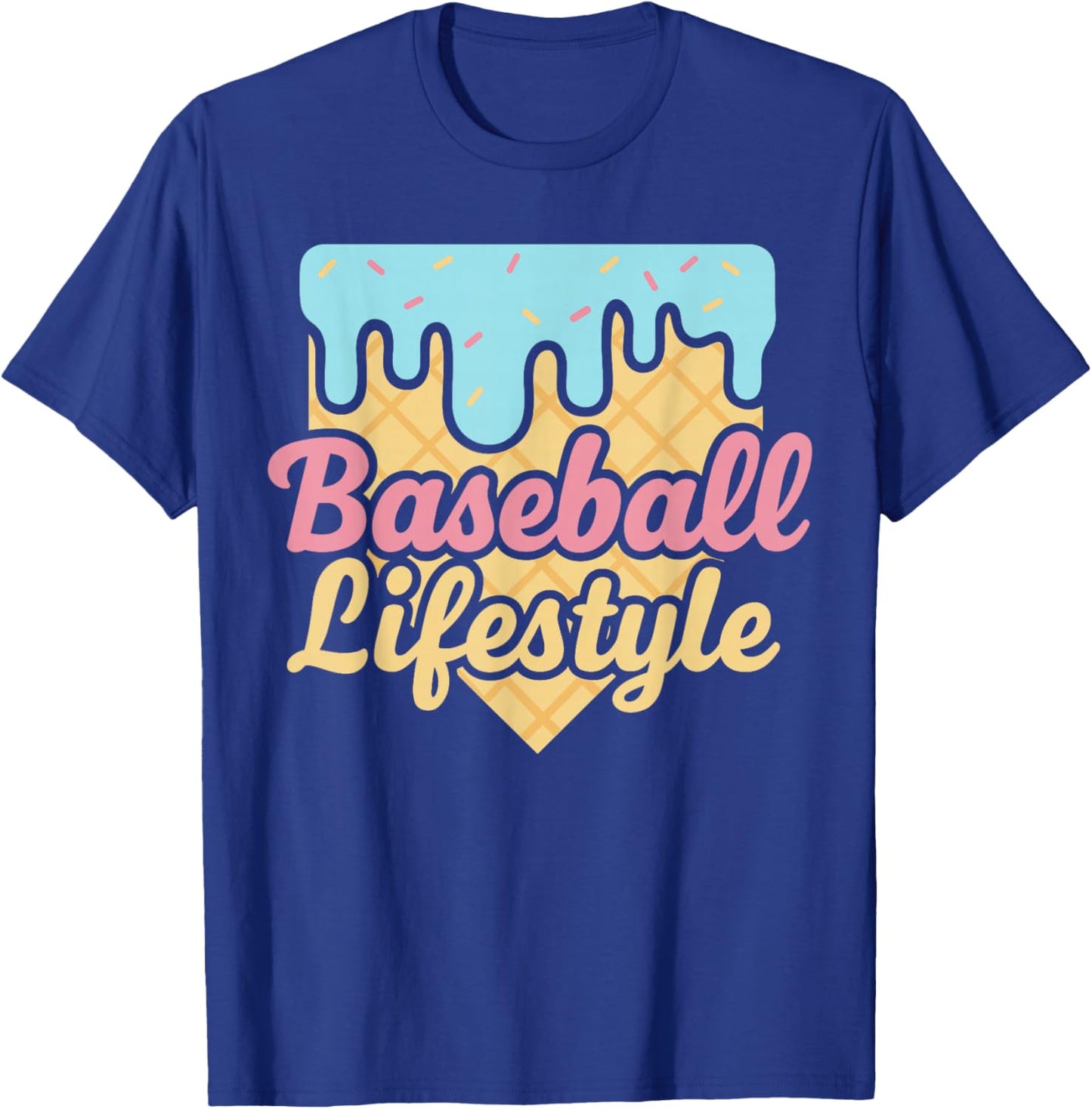 Baseball Lifestyle Shirt, Ice Cream Drip Baseball for Boys T-Shirt - T-Shirt | Royal