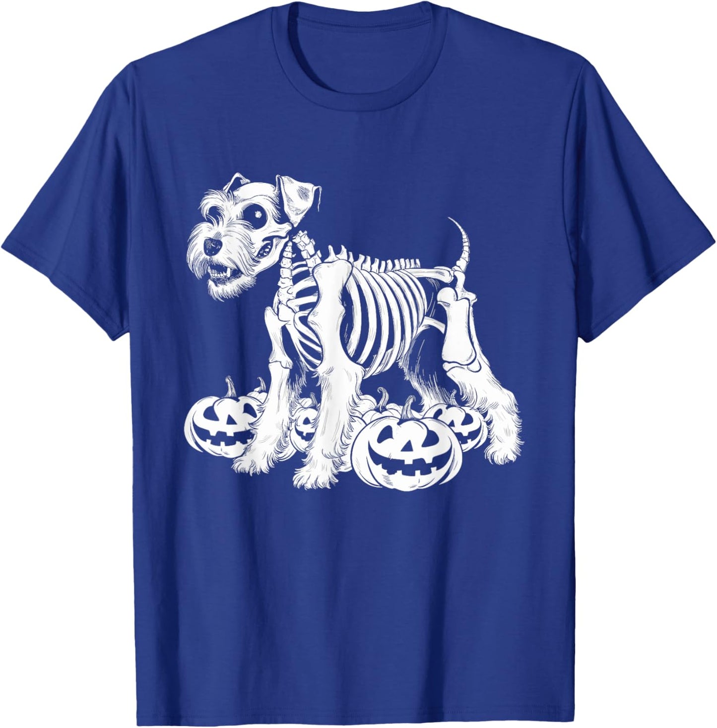 Miniature Schnauzer Skeleton Birthday Halloween T-Shirt - T-Shirt | Royal