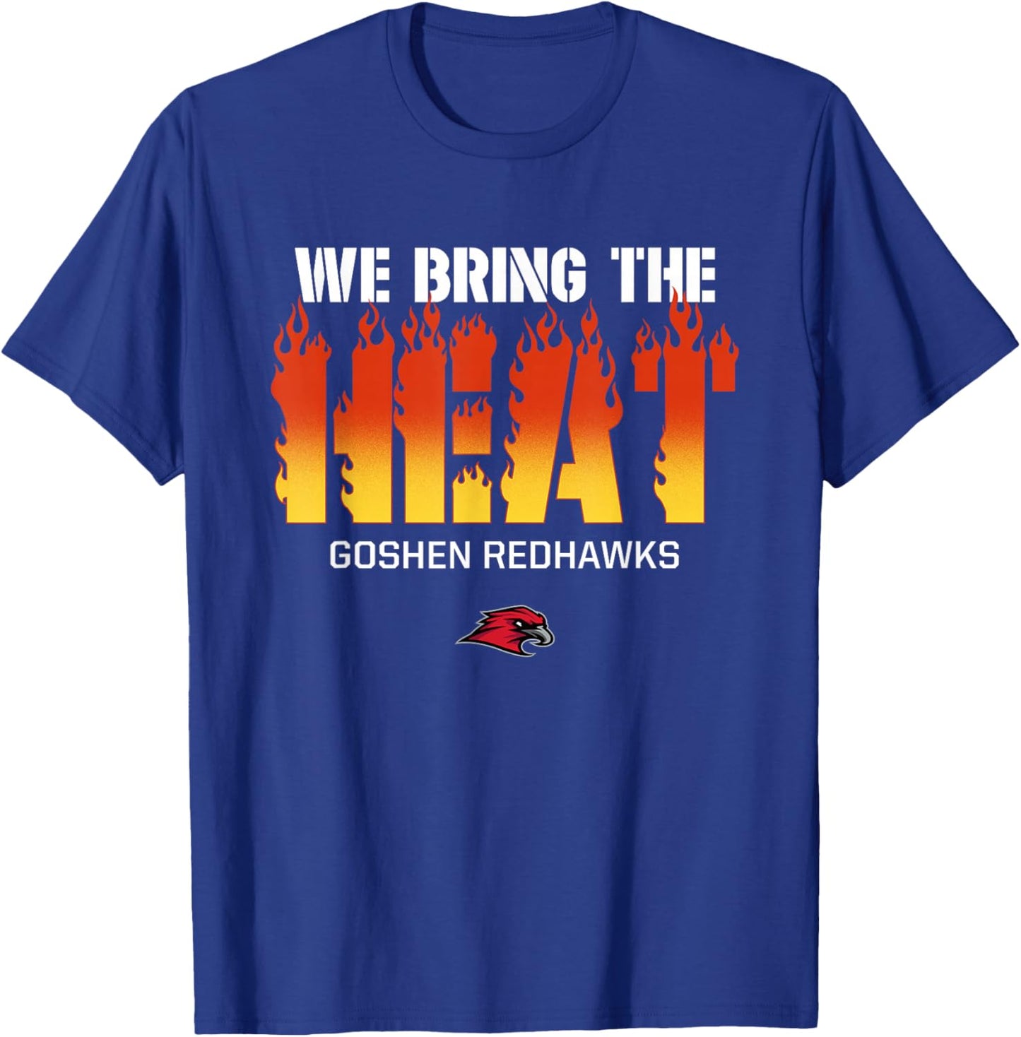 Goshen Redhawks Logo We Bring the Heat HS T-Shirt - T-Shirt | Royal