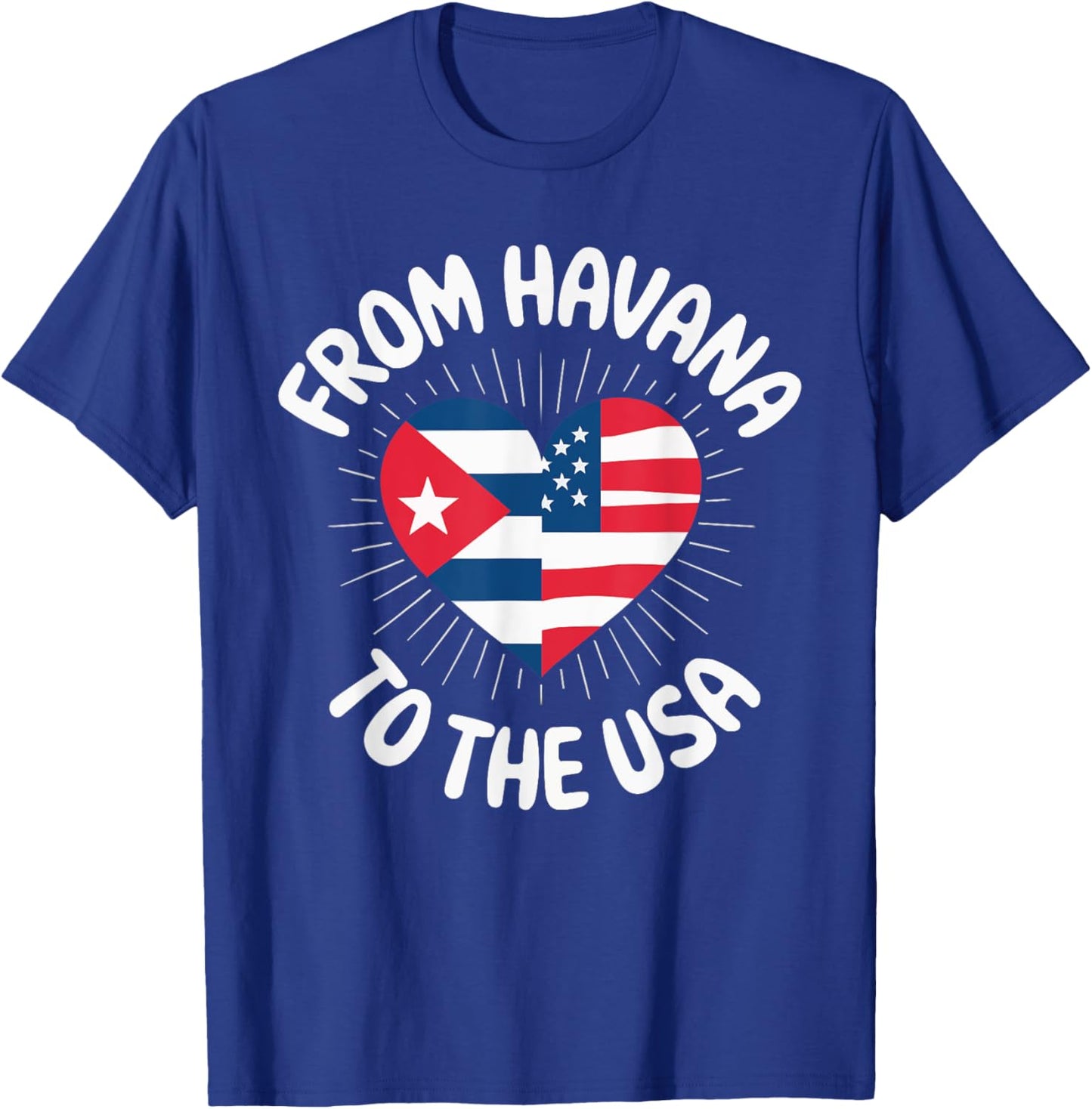 Half Cuban Half American Country USA Flag Cuba America T-Shirt - T-Shirt | Royal