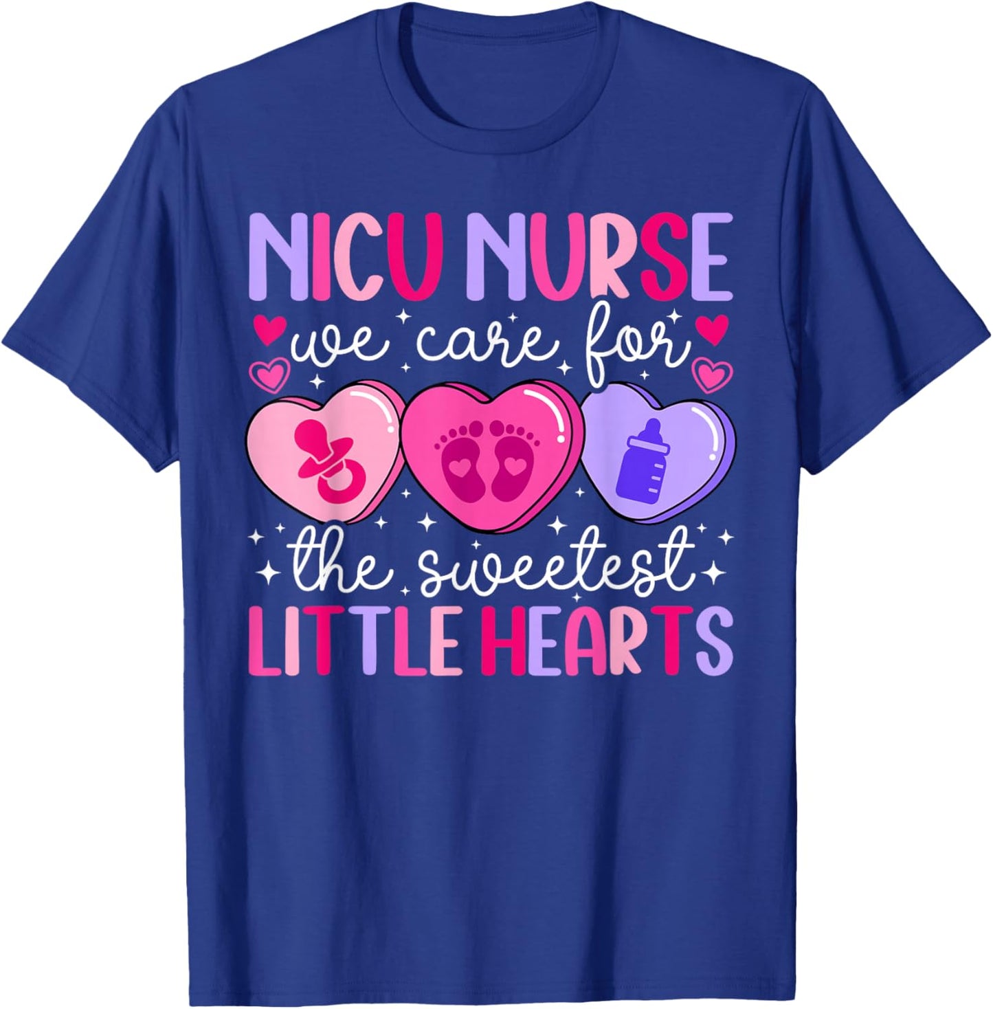 Valentine NICU Nurse Valentines Day NICU Nursing T-Shirt - T-Shirt | Royal