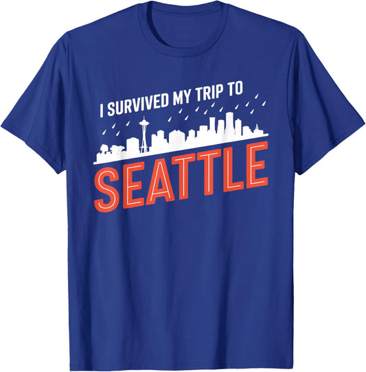 I Survived My Trip To SEATTLE Simple City SEATTLE T-Shirt - T-Shirt | Royal