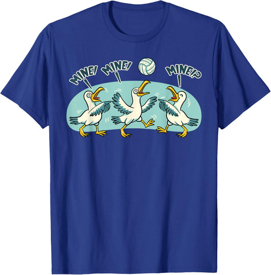 Volleyball Seagull Mine Funny Beach Volleyball Player Gift T-Shirt - T-Shirt | Royal