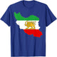Iran Map with Lion and Sun Emblem, Persian Flag T-Shirt - T-Shirt | Royal
