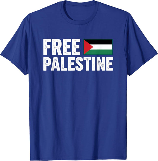 Free Palestine Kids Palestinian Flag Solidarity Protest T-Shirt - T-Shirt | Royal