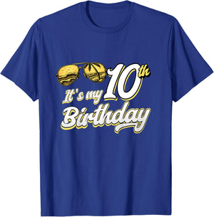 It's My 10th Birthday Beach Themed Party Summer 10 Years Old for Kids T-Shirt - T-Shirt | Royal
