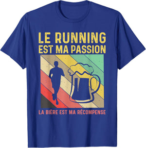 Running Passion Beer Reward Humor Running T-Shirt - T-Shirt | Royal