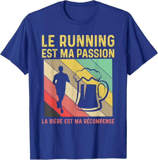 Running Passion Beer Reward Humor Running T-Shirt - T-Shirt | Royal