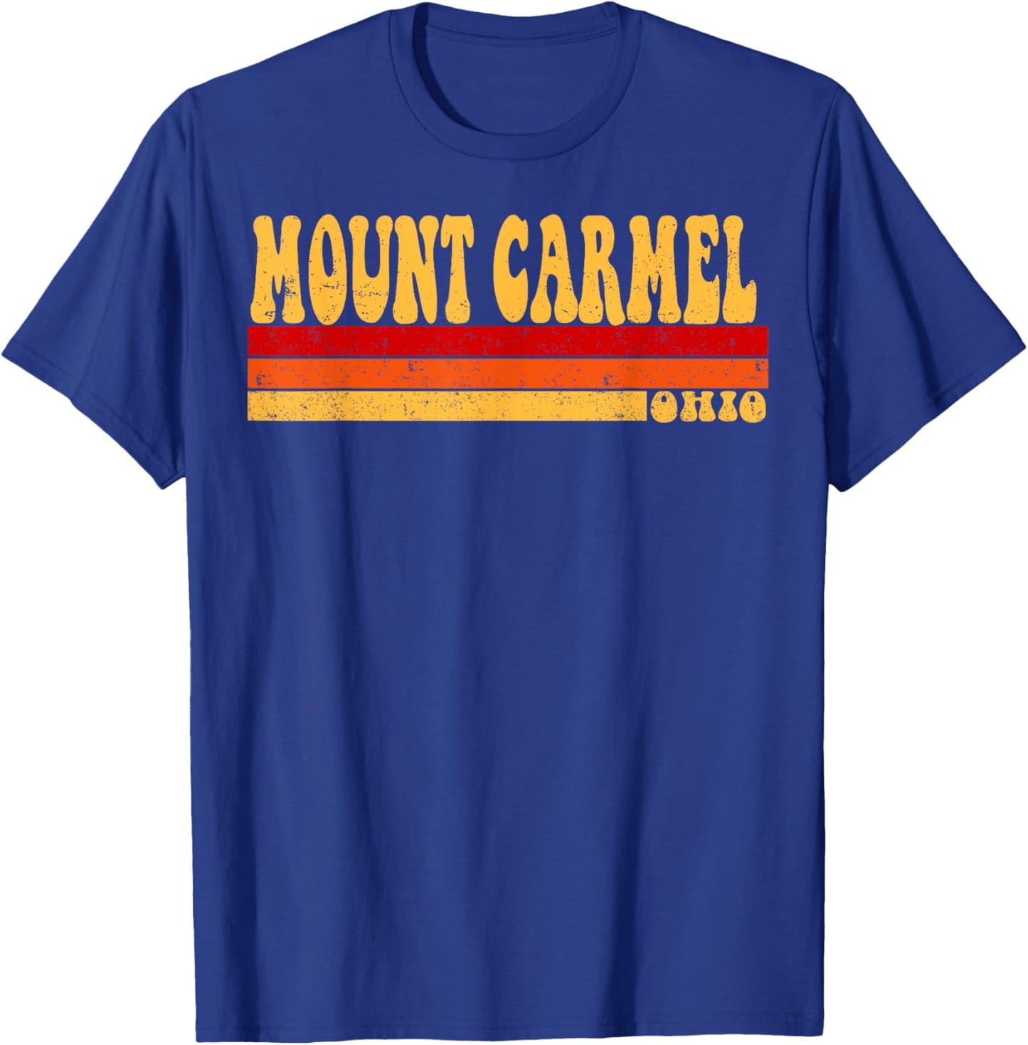 MOUNT CARMEL Ohio City Vintage Roots Retro Design 70s 80s T-Shirt - T-Shirt | Royal