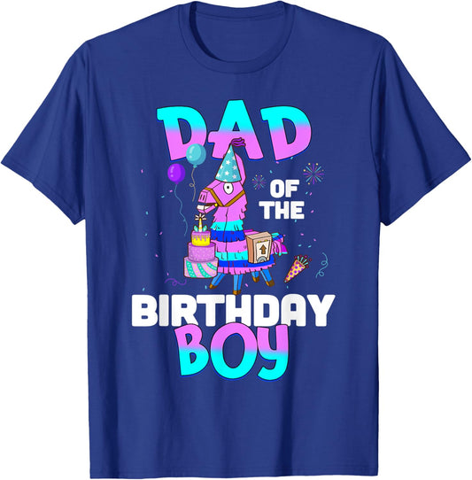 Llama Birthday ; Birthday Boy Shirt for Dad Father T-Shirt - T-Shirt | Royal