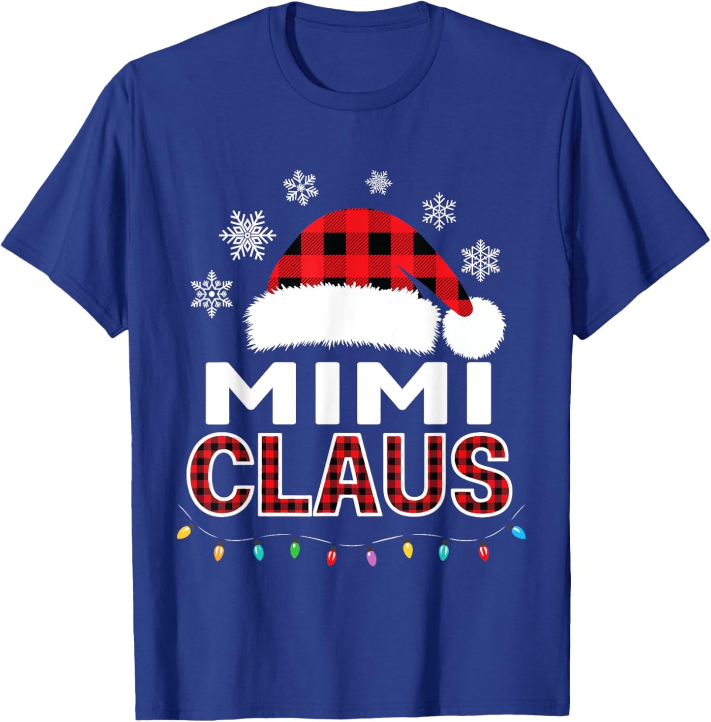 Mimi Claus Christmas Lights Santa Pajama Family Matching T-Shirt - T-Shirt | Royal