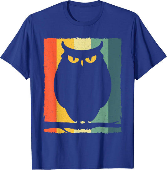 Vintage Owl Art Women Kids Owl Bird Owl Lover T-Shirt - T-Shirt | Royal