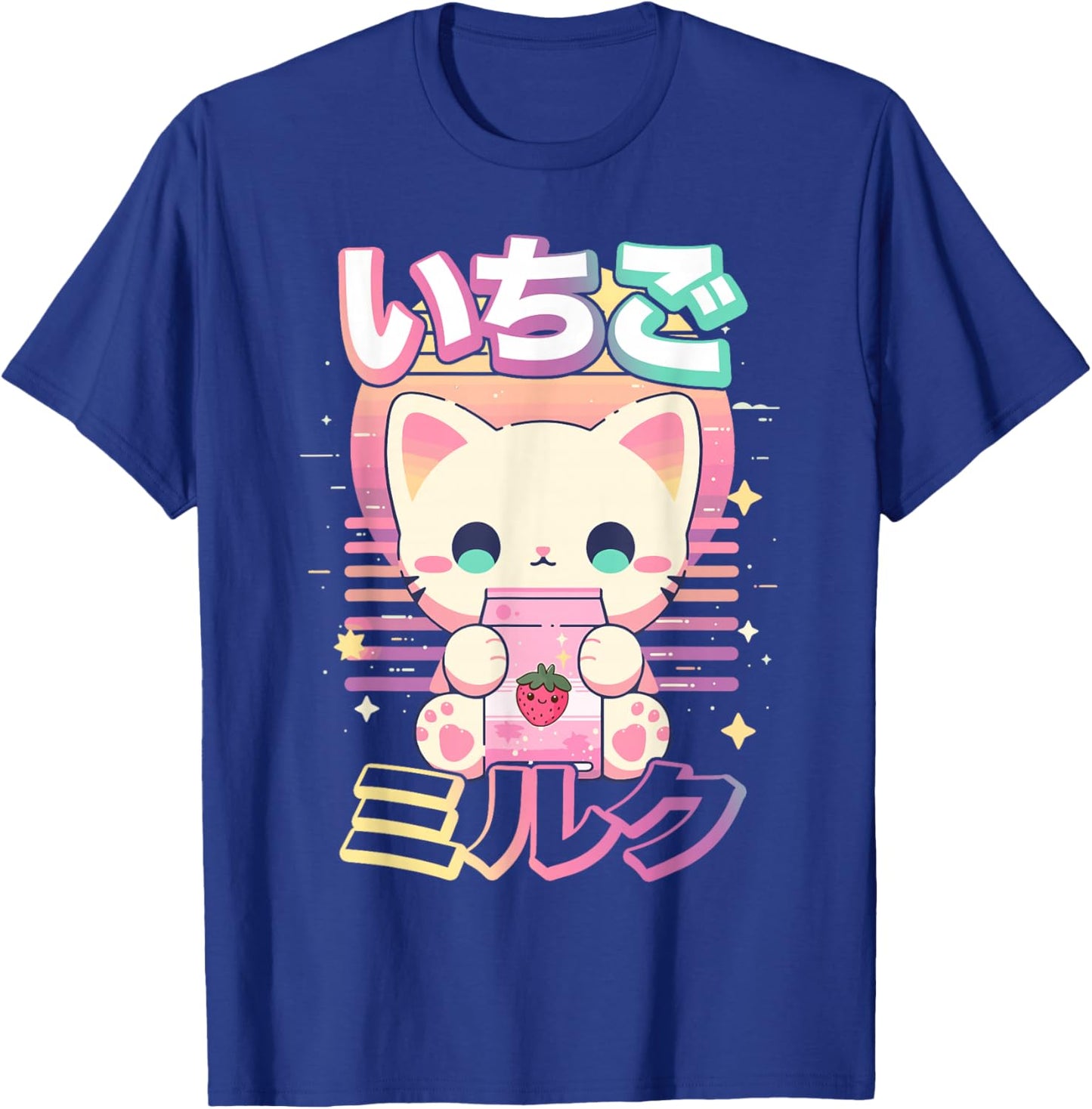 Cat Strawberry Milk Anime 90s Japanese Cat Japan T-Shirt - T-Shirt | Royal