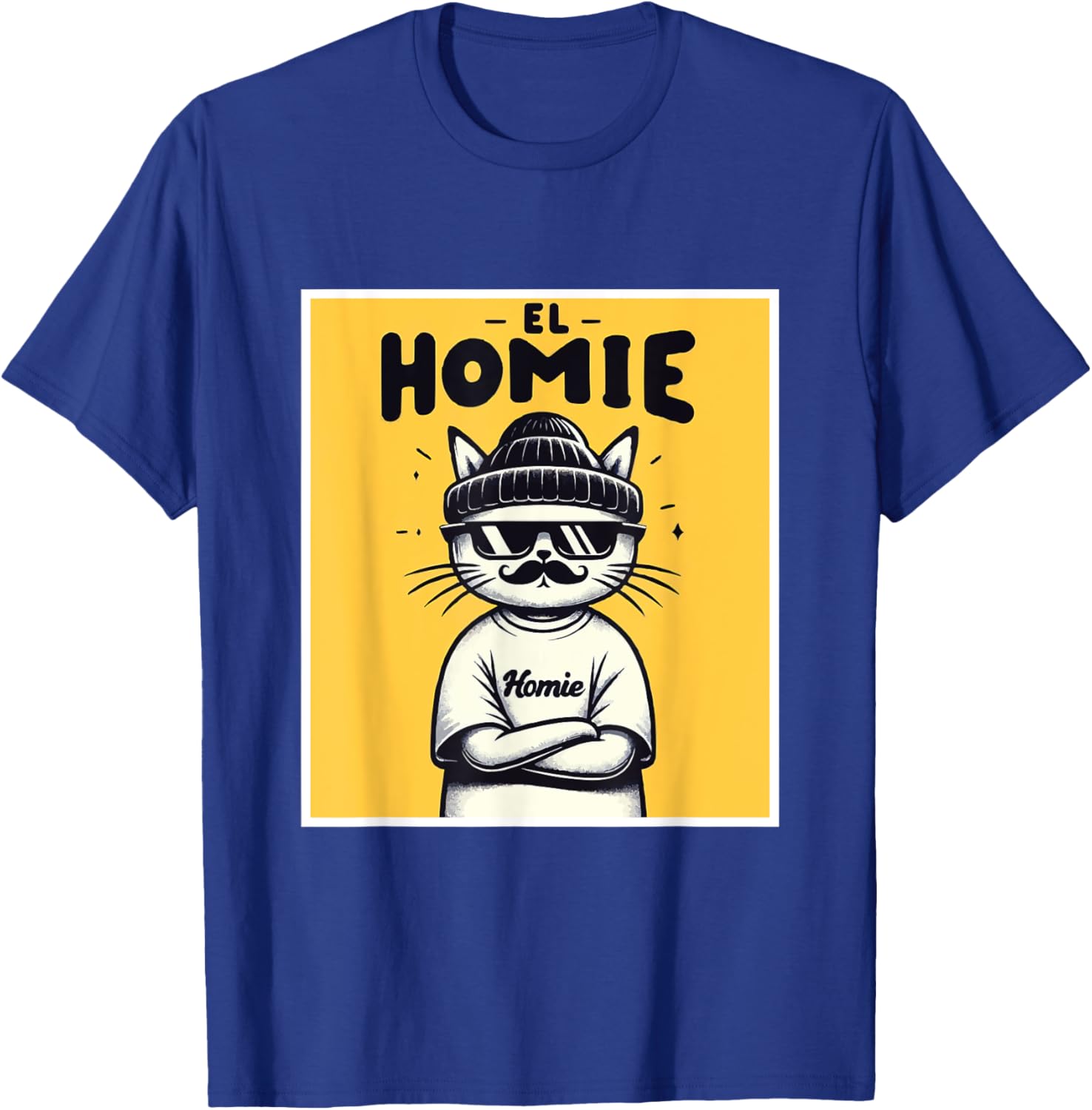 LIL HOMIE Cute Cholo Cat Chicano Art West Coast Hip Hop Prem T-Shirt - T-Shirt | Royal