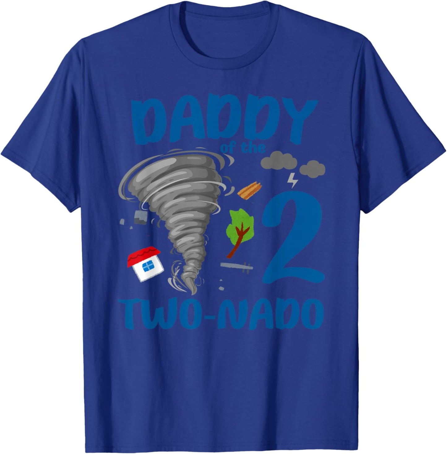 Daddy of the Two-nado Tornado Themed 2nd Birthday Boy Party T-Shirt - T-Shirt | Royal