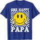 One Happy Dude Papa happy face 1st Birthday Family Matching T-Shirt - T-Shirt | Royal