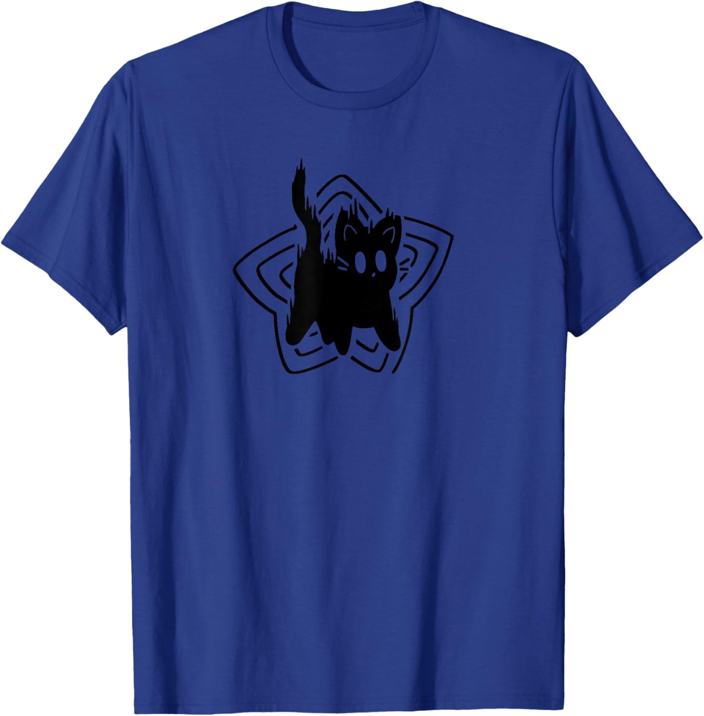 Y2K 90s Cute Scary Scared Cat Tomcat T-Shirt - T-Shirt | Royal