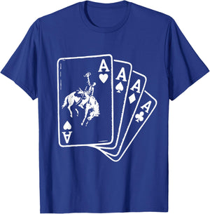 Cowboy Ace Card Western Rodeo Poker T-Shirt - T-Shirt | Royal