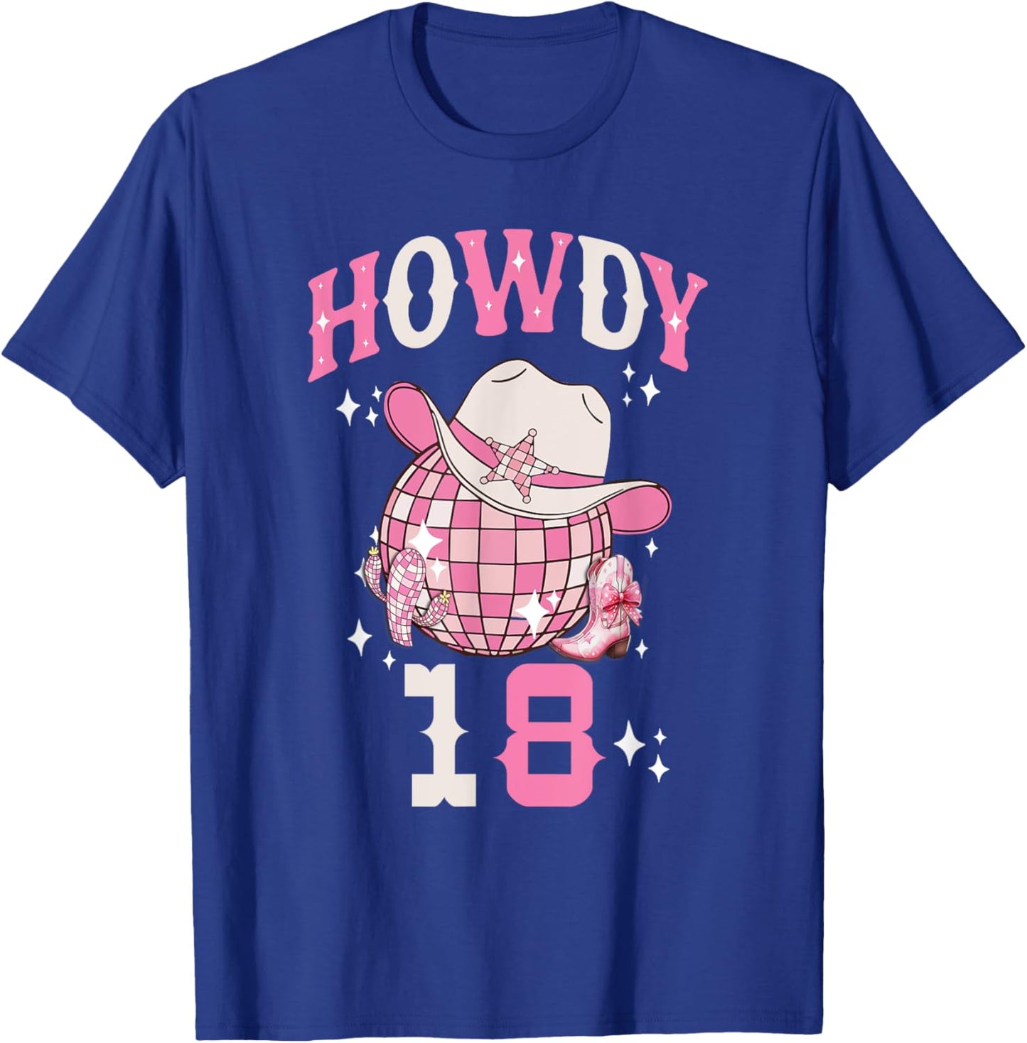 Howdy 18 Years Old Cowgirl 18th Birthday Western Girl T-Shirt - T-Shirt | Royal