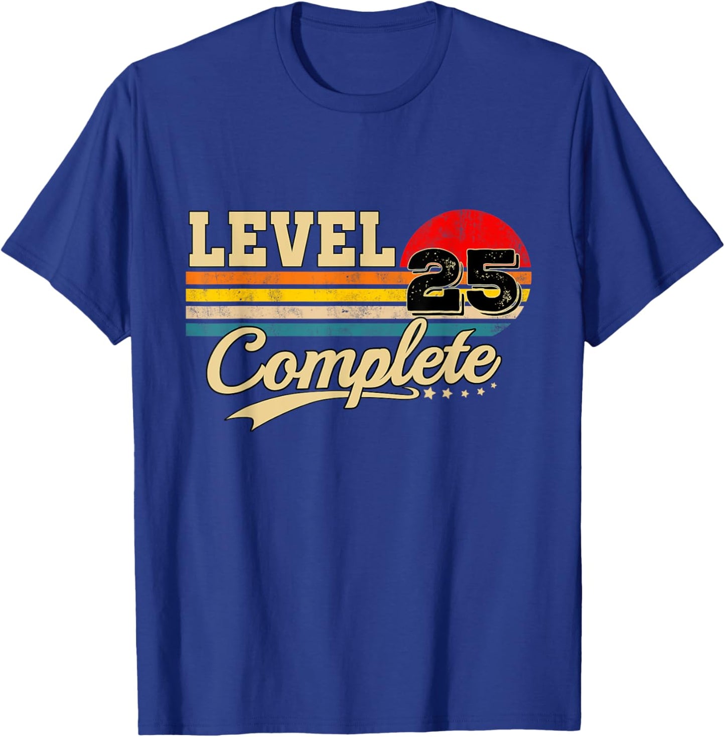 Level 25 Complete 25th Anniversary Gamer Birthday T-Shirt - T-Shirt | Royal