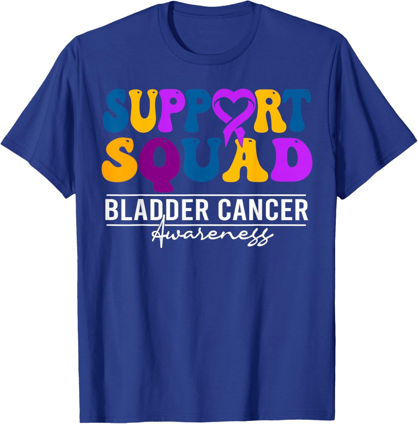 Bladder Cancer Awareness support squad groovy bladder cancer T-Shirt - T-Shirt | Royal