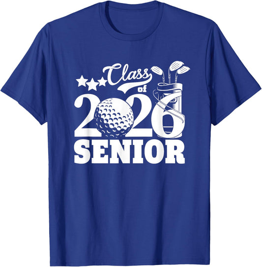 Class of 2026 Graduation Senior Golfer Golf Player Grad 2026 T-Shirt - T-Shirt | Royal