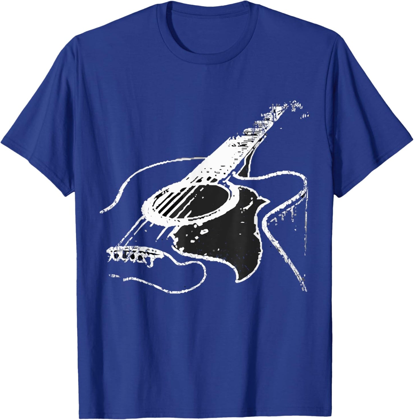 Vintage Guitar Acoustic Guitarist Blues Rock Hard Rock Pop T-Shirt - T-Shirt | Royal