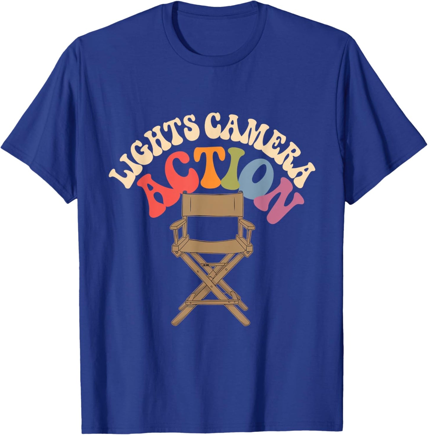 Director Film Crew Lights Camera Action Video Producer Quote T-Shirt - T-Shirt | Royal