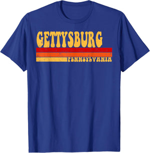 GETTYSBURG Pennsylvania City Vintage Roots Retro 70s 80s T-Shirt - T-Shirt | Royal
